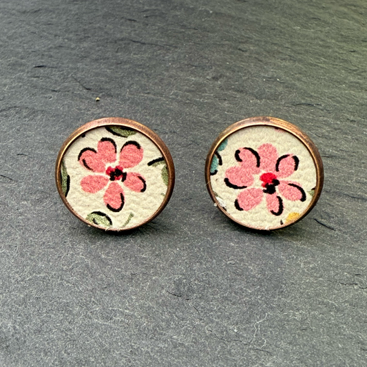 Flower Circle Stud Earrings