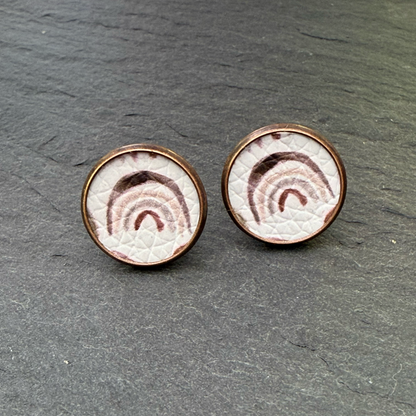 Boho Rainbow Circle Stud Earrings