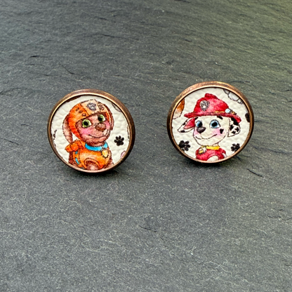 Paw Patrol Circle Stud Earrings