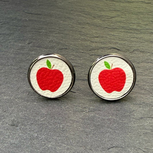 Apple Circle Stud Earrings