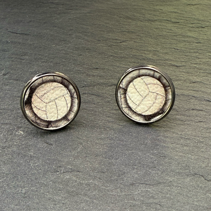 Volleyball Circle Stud Earrings