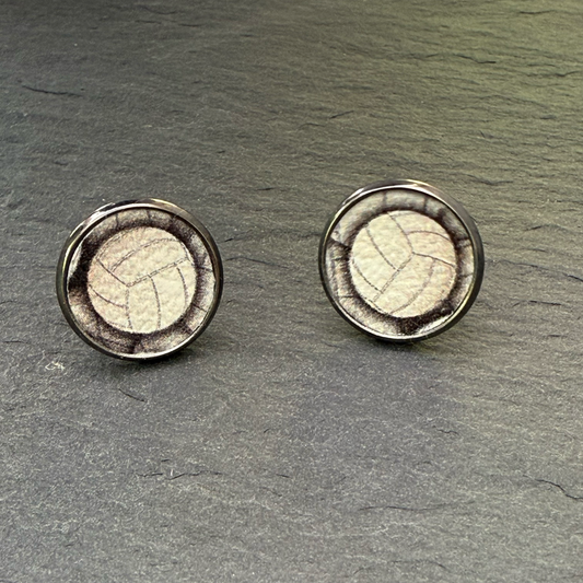 Volleyball Circle Stud Earrings