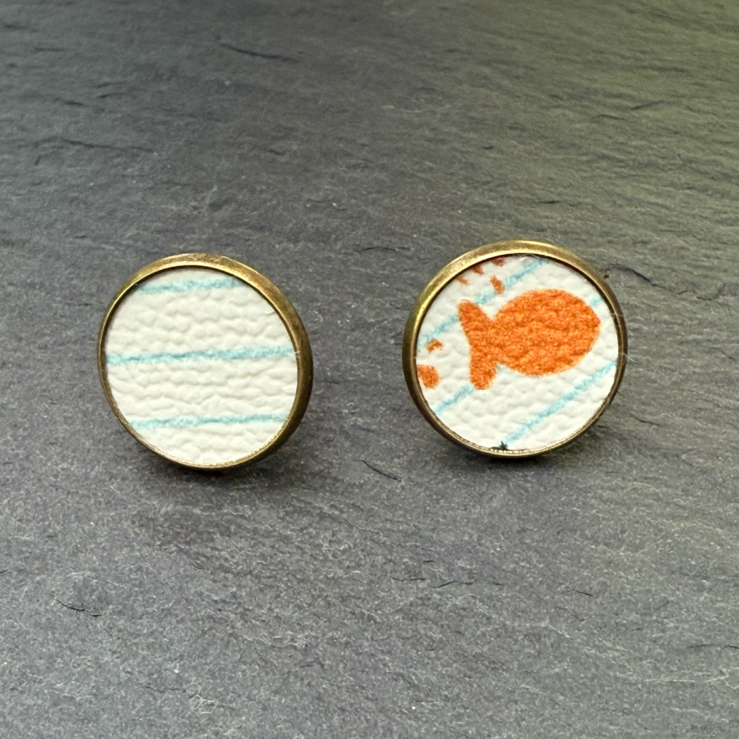 Goldfish Circle Stud Earrings