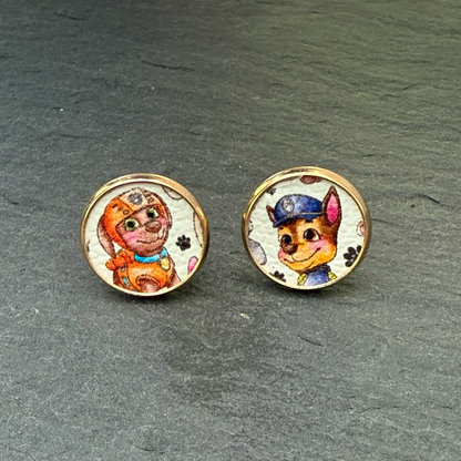 Paw Patrol Circle Stud Earrings