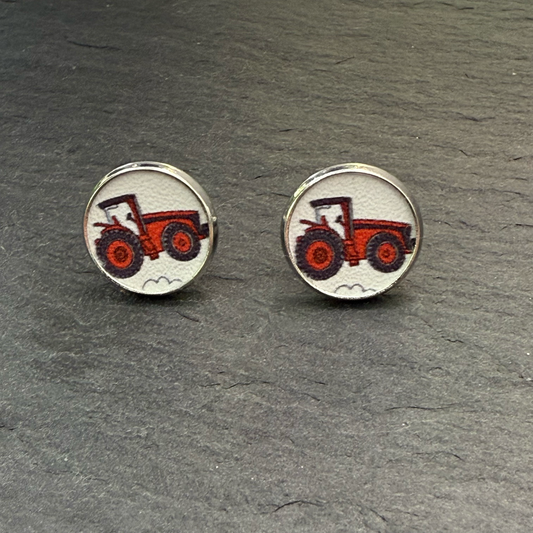 Tractor Circle Stud Earrings