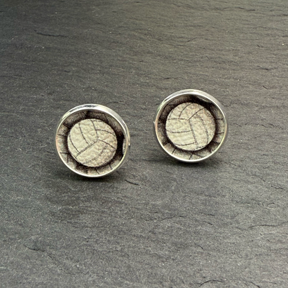 Volleyball Circle Stud Earrings