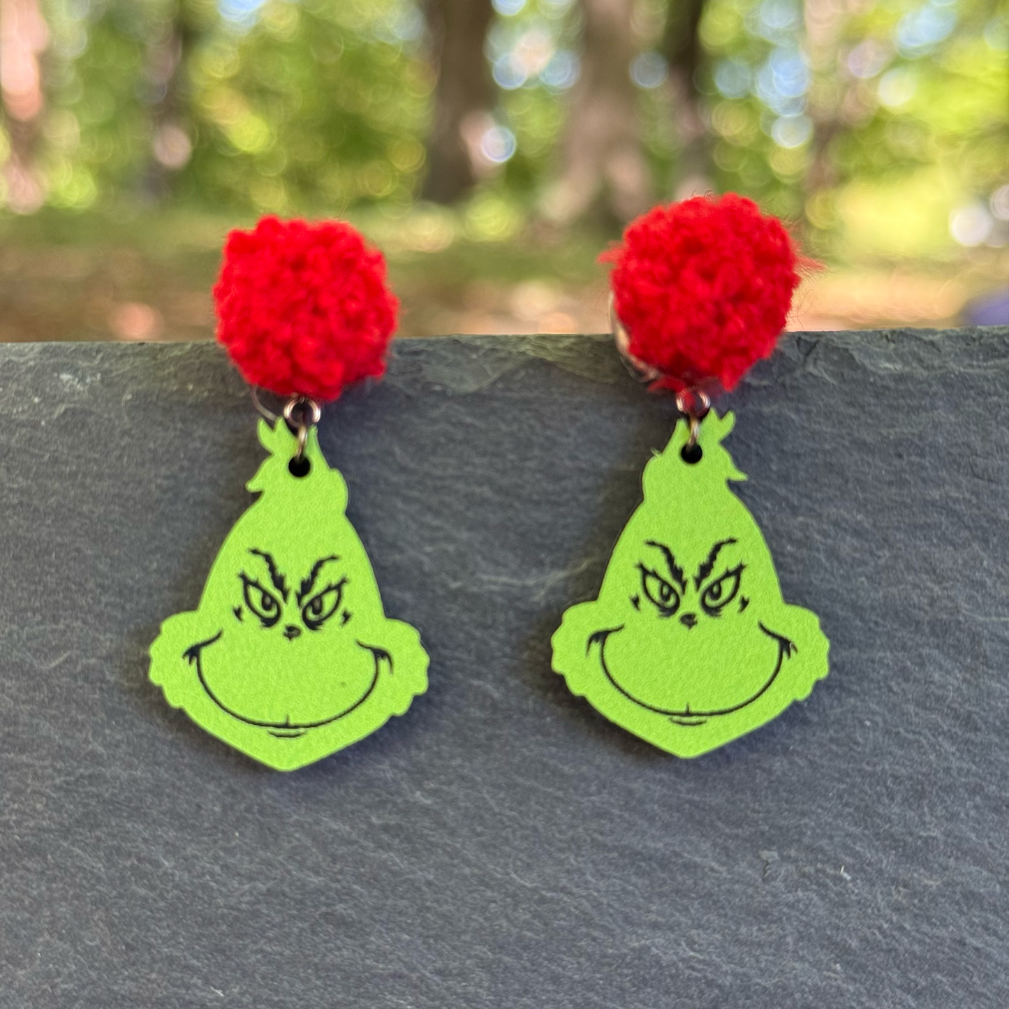 Grinch Acrylic Simple Face Drop Dangle Earrings