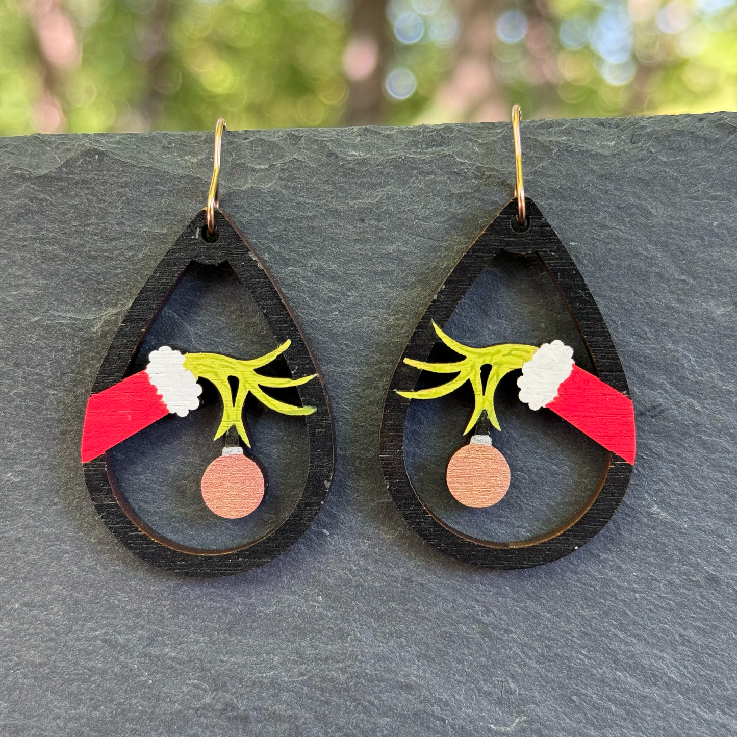 Grinch Hand Drop Dangle Earrings