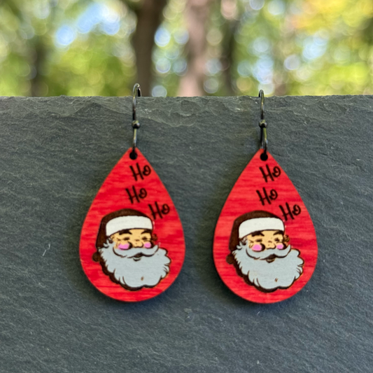 HoHoHo Santa Drop Dangle Earrings