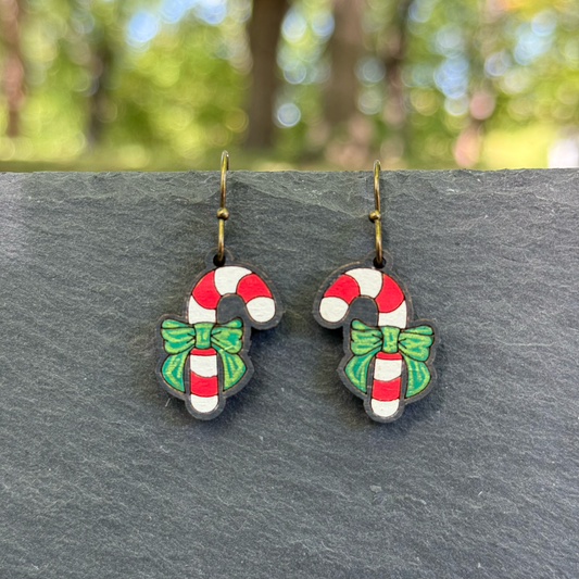 Candy Canes Drop Dangle Earrings