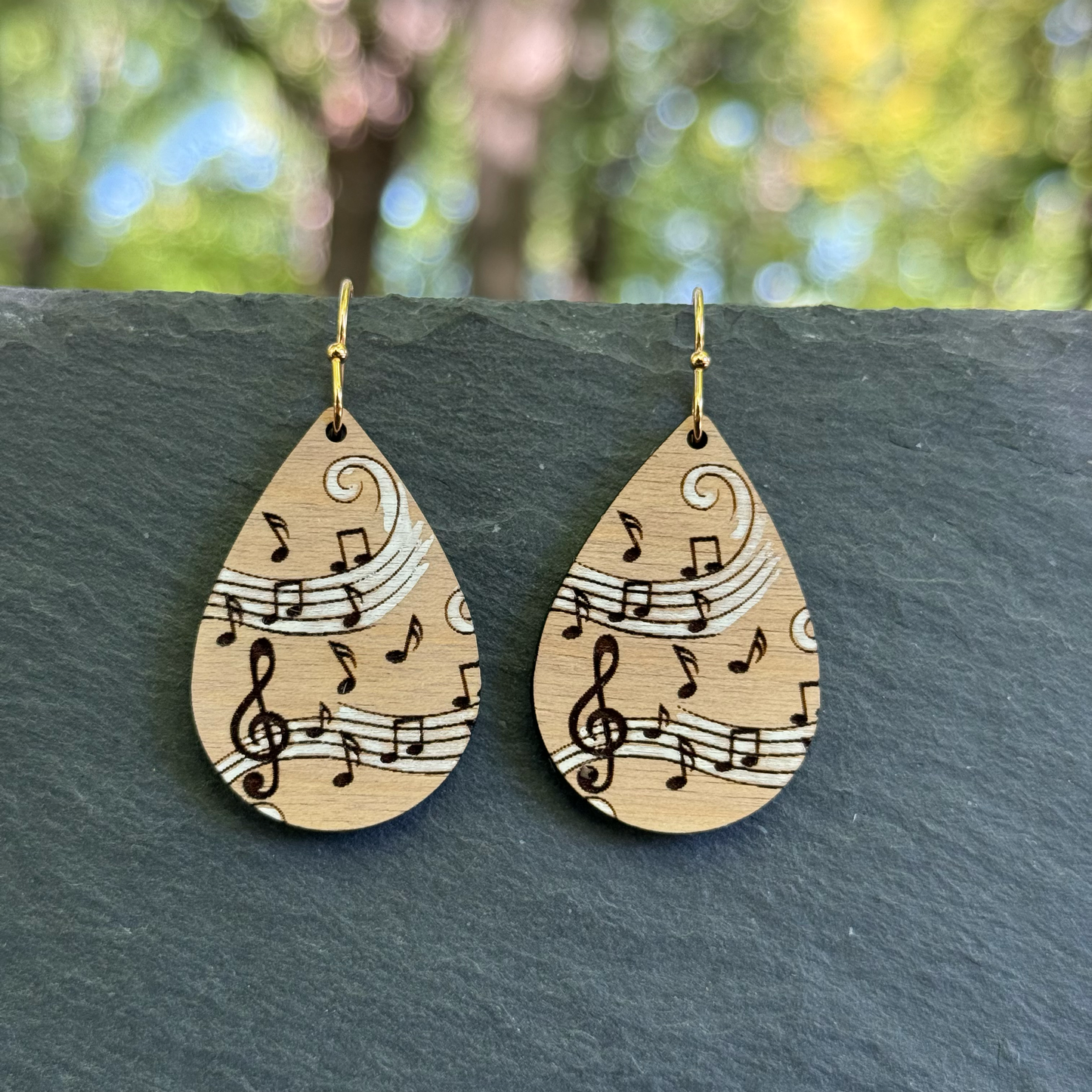 Music Notes Drop Dangle Earrings