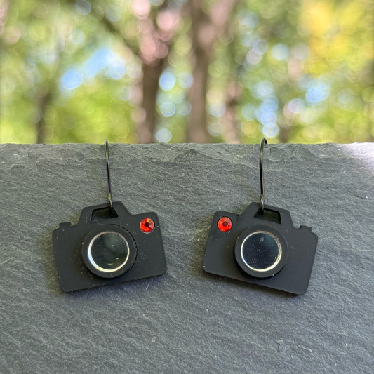 Camera Acrylic Drop Dangle Earrings