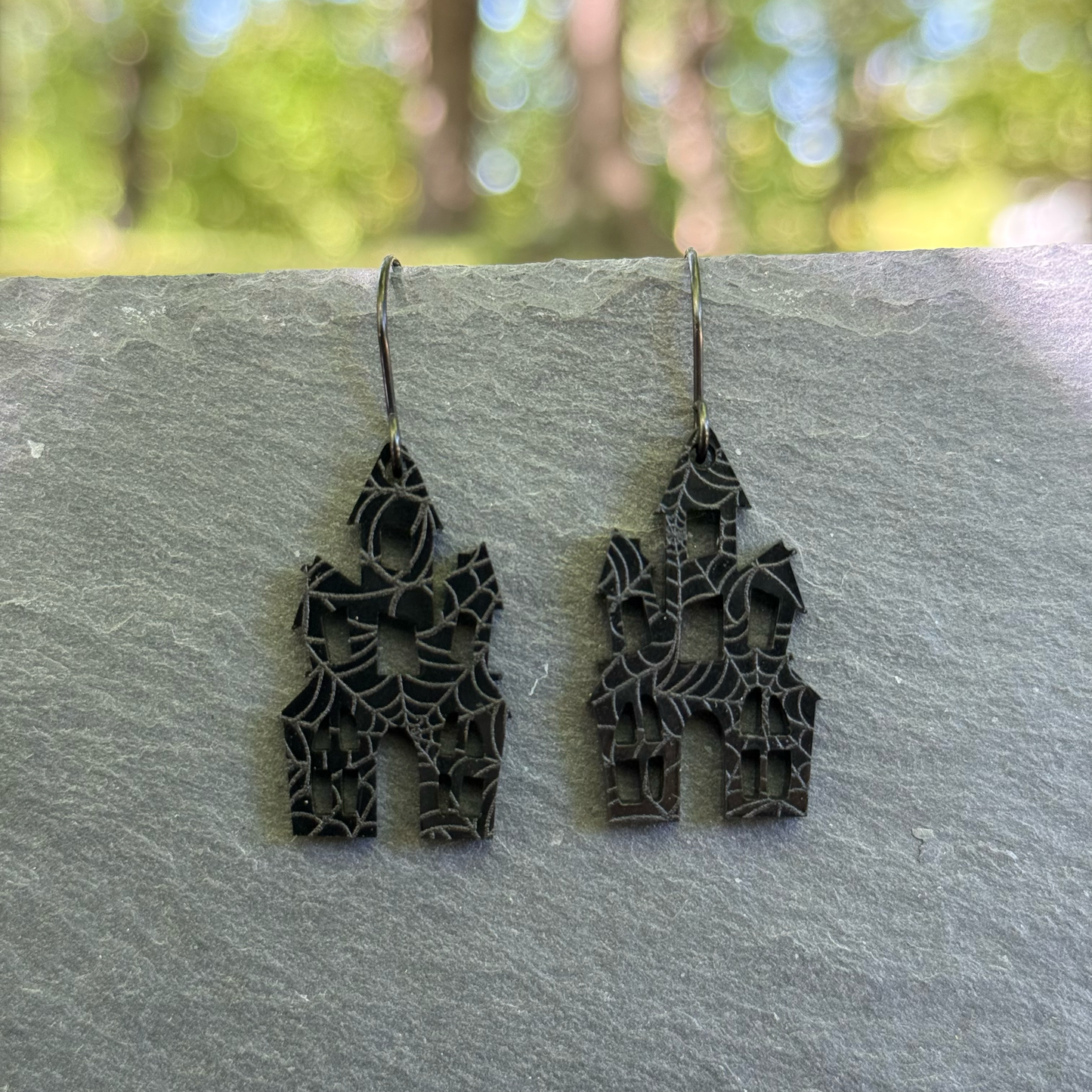 Haunted House Acrylic Drop Dangle Earrings