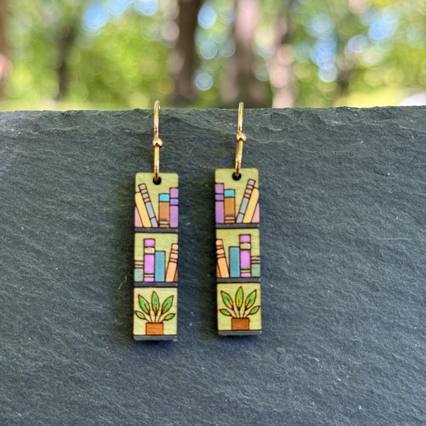 Book Bar Drop Dangle Earrings