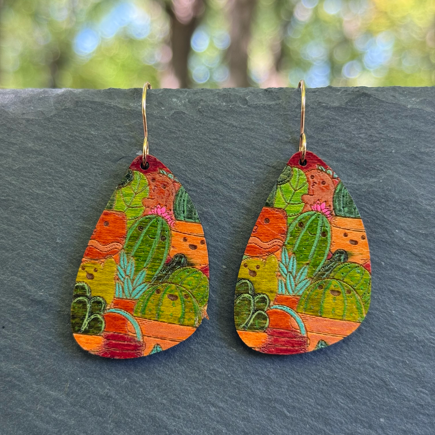 Cactus Drop Dangle Earrings