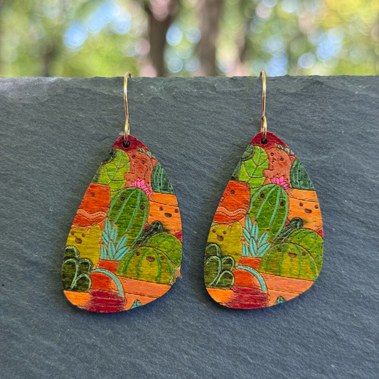 Cactus Drop Dangle Earrings