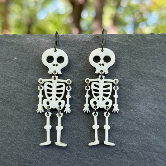 Skeleton Acrylic Drop Dangle Earrings