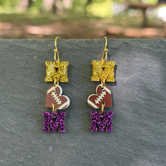 Football MOM Acrylic Drop Dangle Earrings