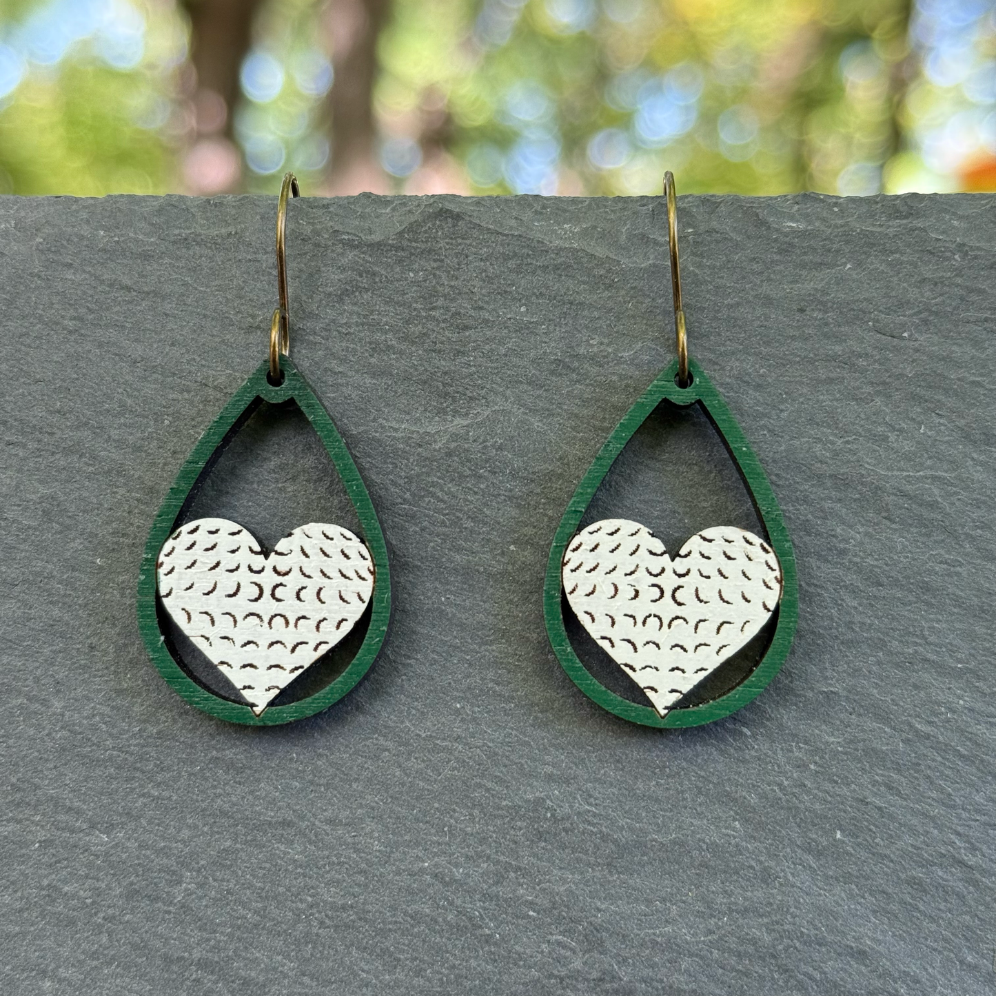 Golf Teardrop Heart Drop Dangle Earrings