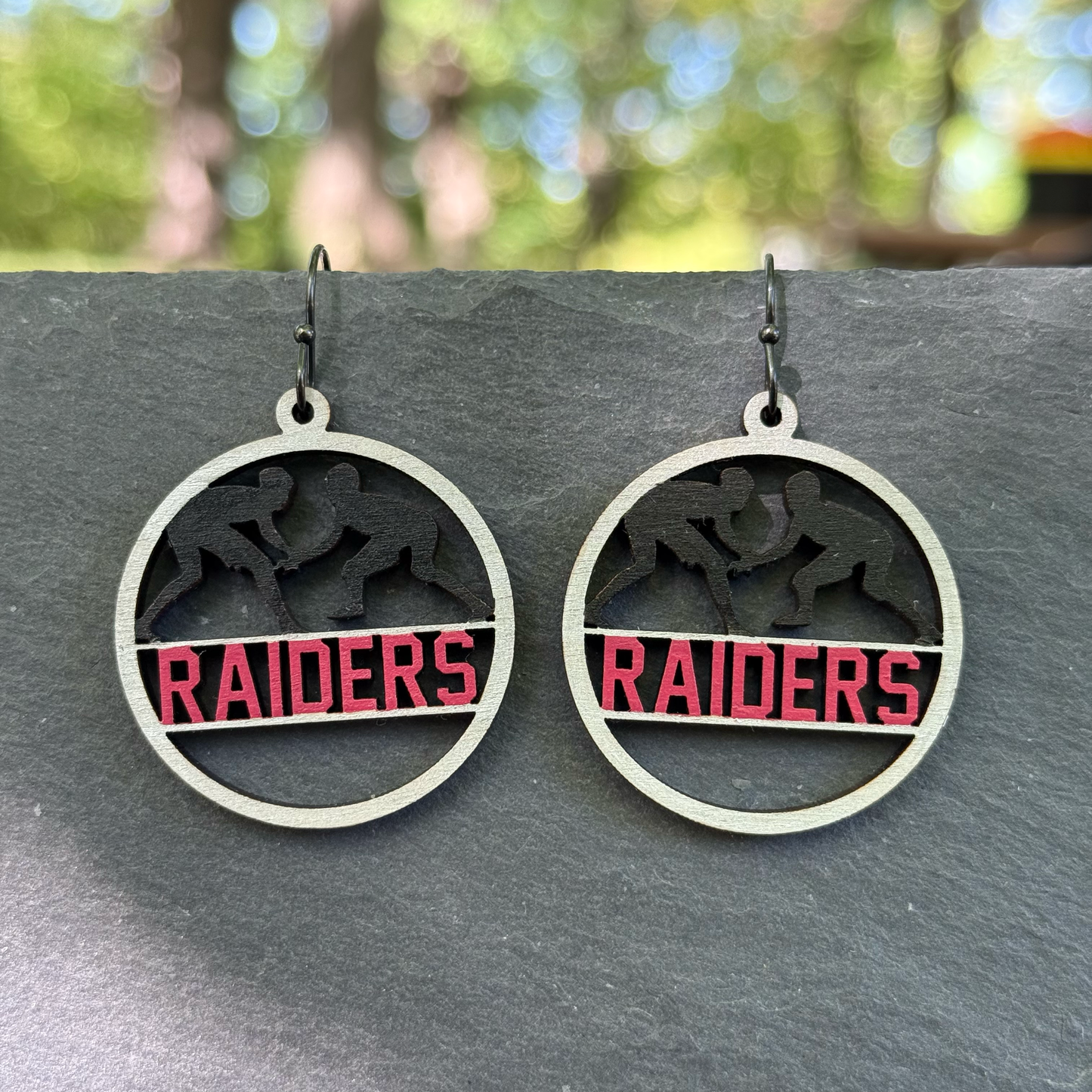 Raiders Wrestling Drop Dangle Earrings