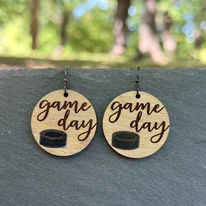 Hockey Game Day Drop Dangle Earrings
