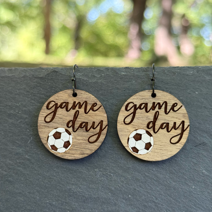 Soccer Game Day Drop Dangle Earrings
