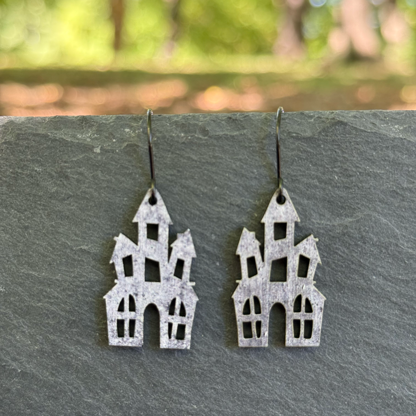Haunted House Acrylic Drop Dangle Earrings