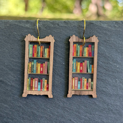 Bookshelf Drop Dangle Earrings