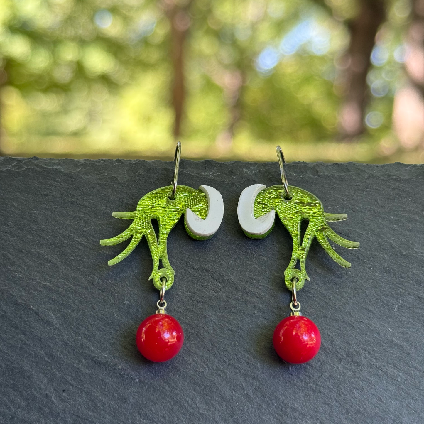 Grinch Hand Drop Ornament Acrylic Drop Dangle Earrings