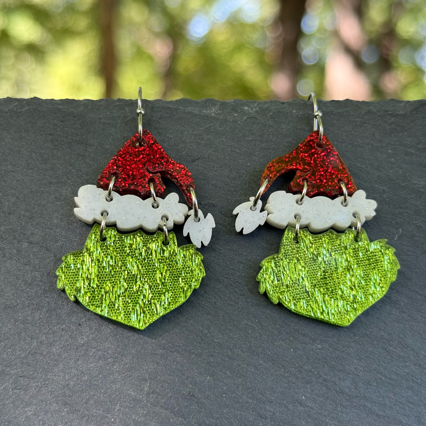 Grinch Acrylic Drop Dangle Earrings