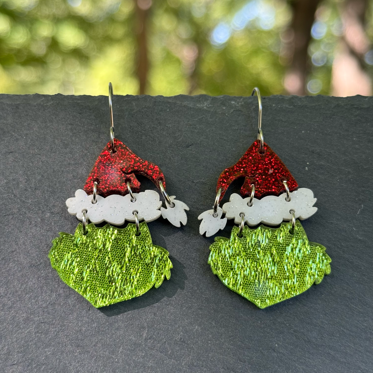 Grinch Acrylic Drop Dangle Earrings