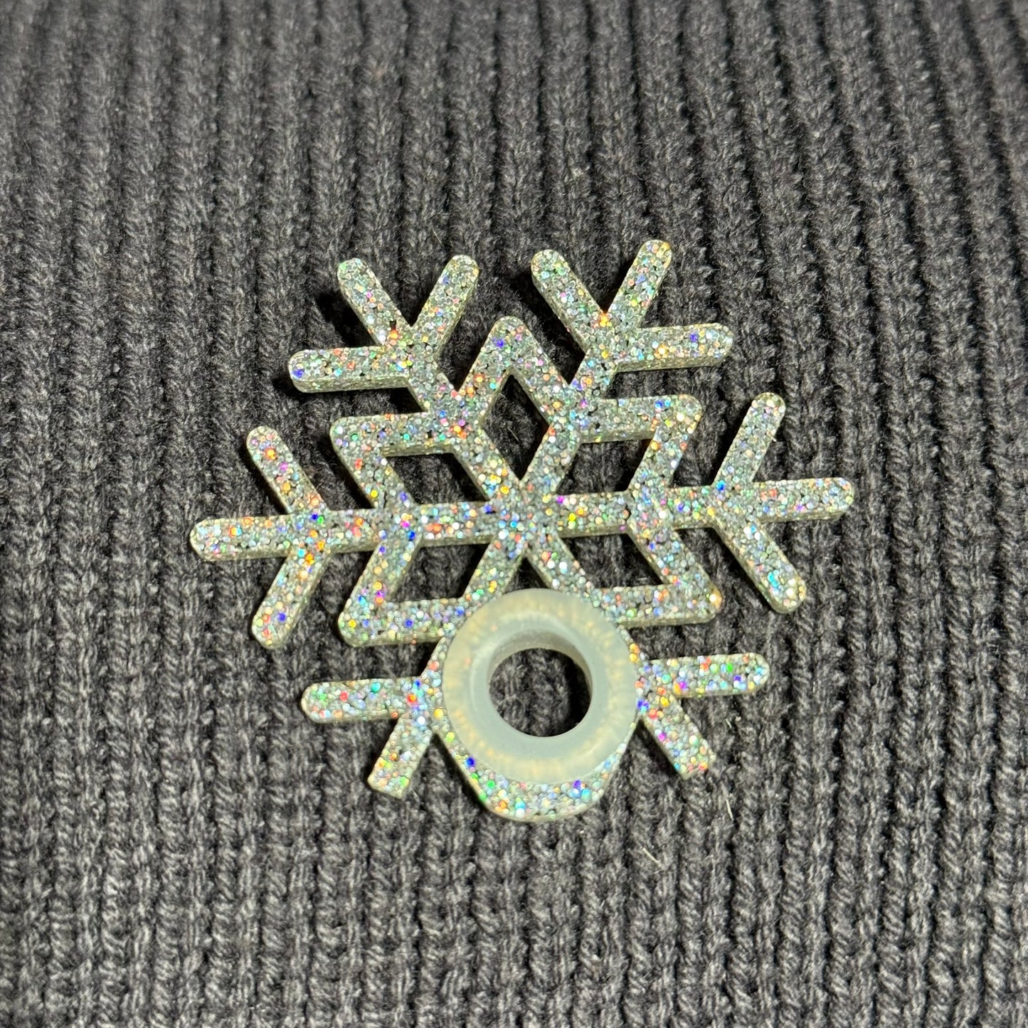 Silver Snowflake Straw Topper