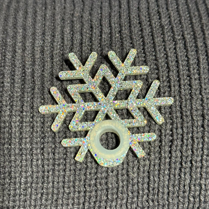 Silver Snowflake Straw Topper