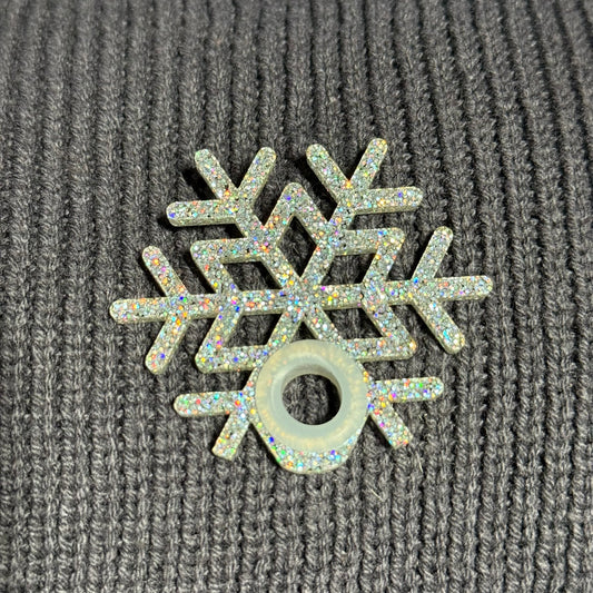 Silver Snowflake Straw Topper