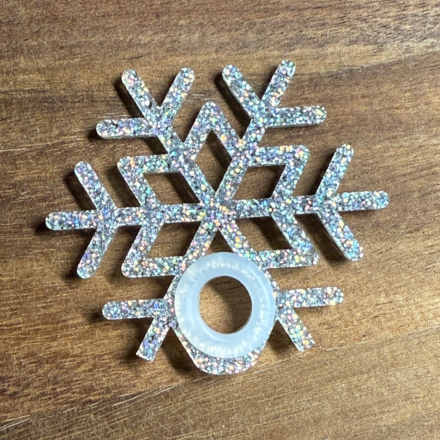 Silver Snowflake Straw Topper