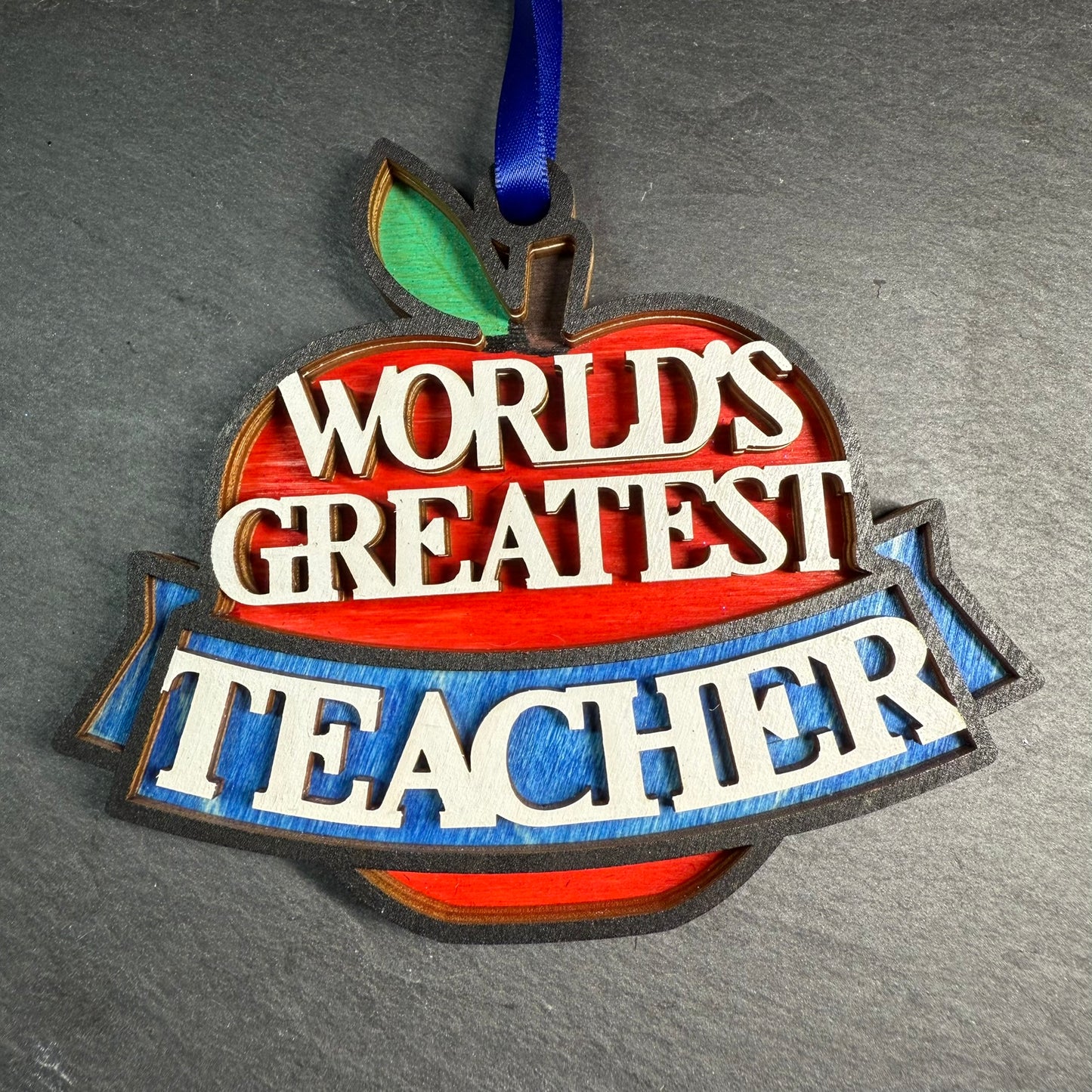 World's Greatest Teacher Layered Wood Ornament
