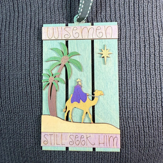Wisemen Pallet Layered Wood Ornament