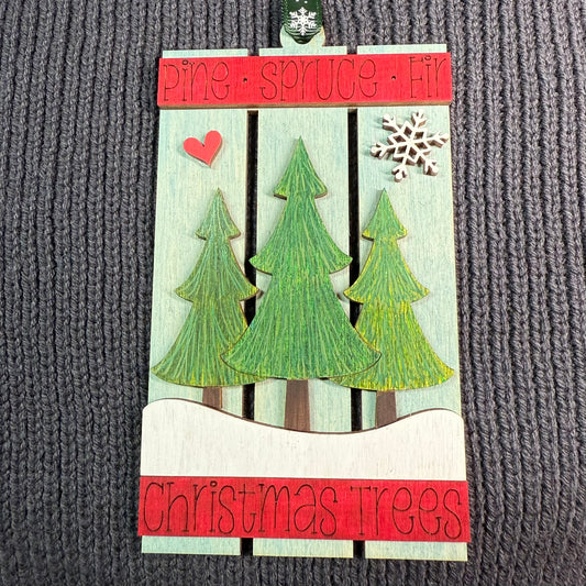 Trio of Trees Pallet Layered Wood Ornament