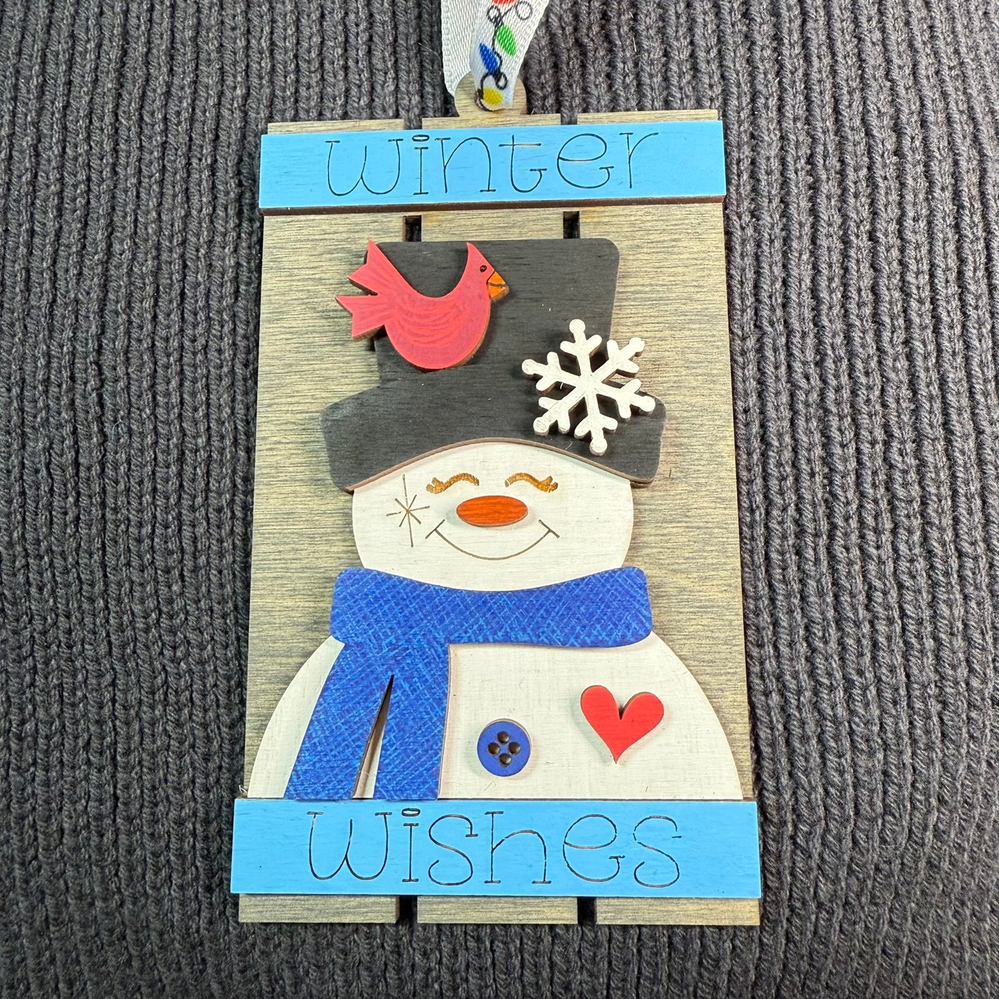 Snowman Pallet Layered Wood Ornament