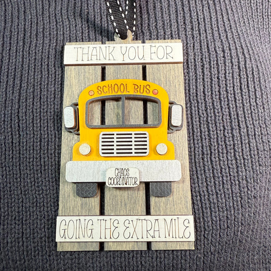 Bus Pallet Layered Wood Ornament