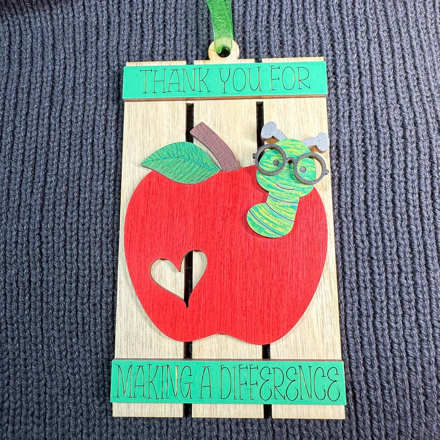 Apple Teacher Pallet Layered Wood Ornament