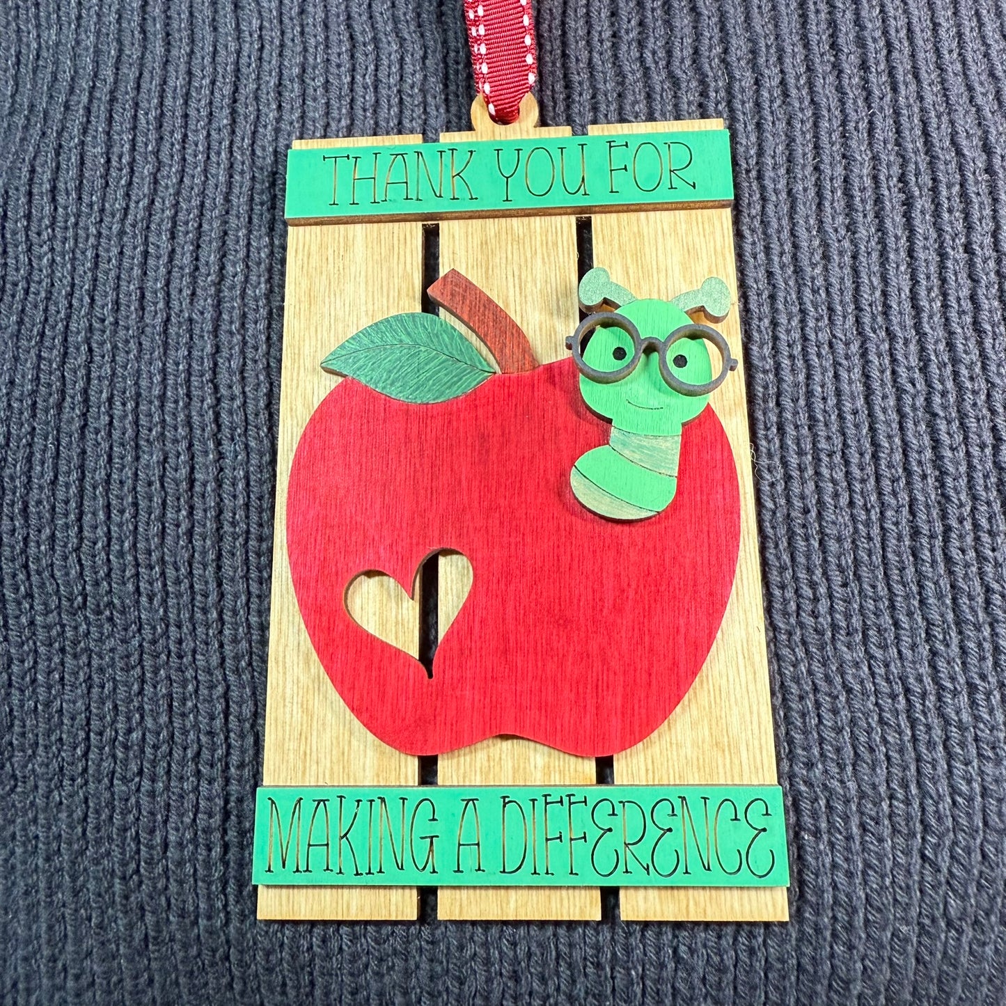 Apple Teacher Pallet Layered Wood Ornament