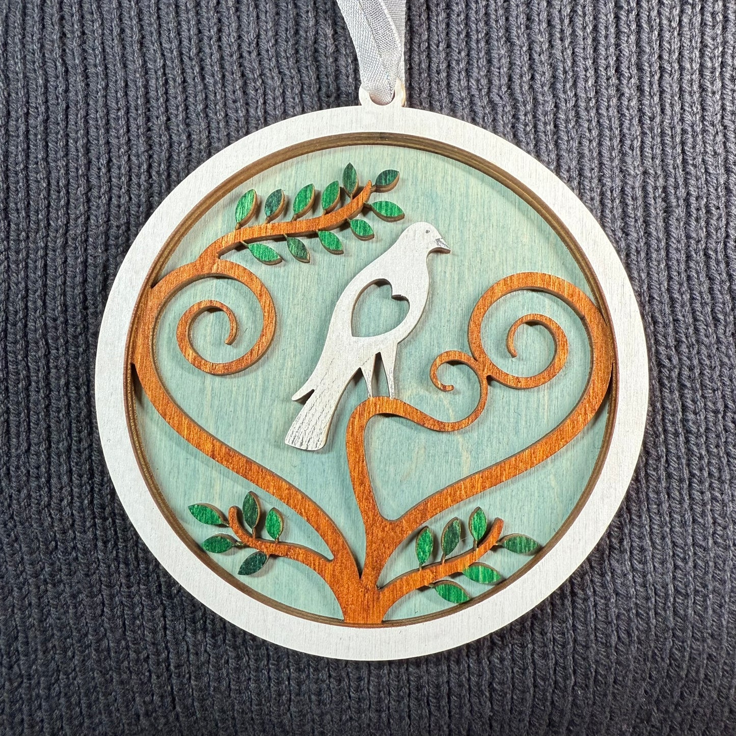 Dove Layered Wood Ornament