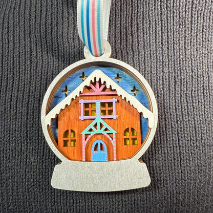 Gingerbread House Layered Wood Ornament