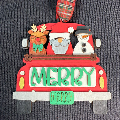 Trio of Friends Layered Wood Ornament