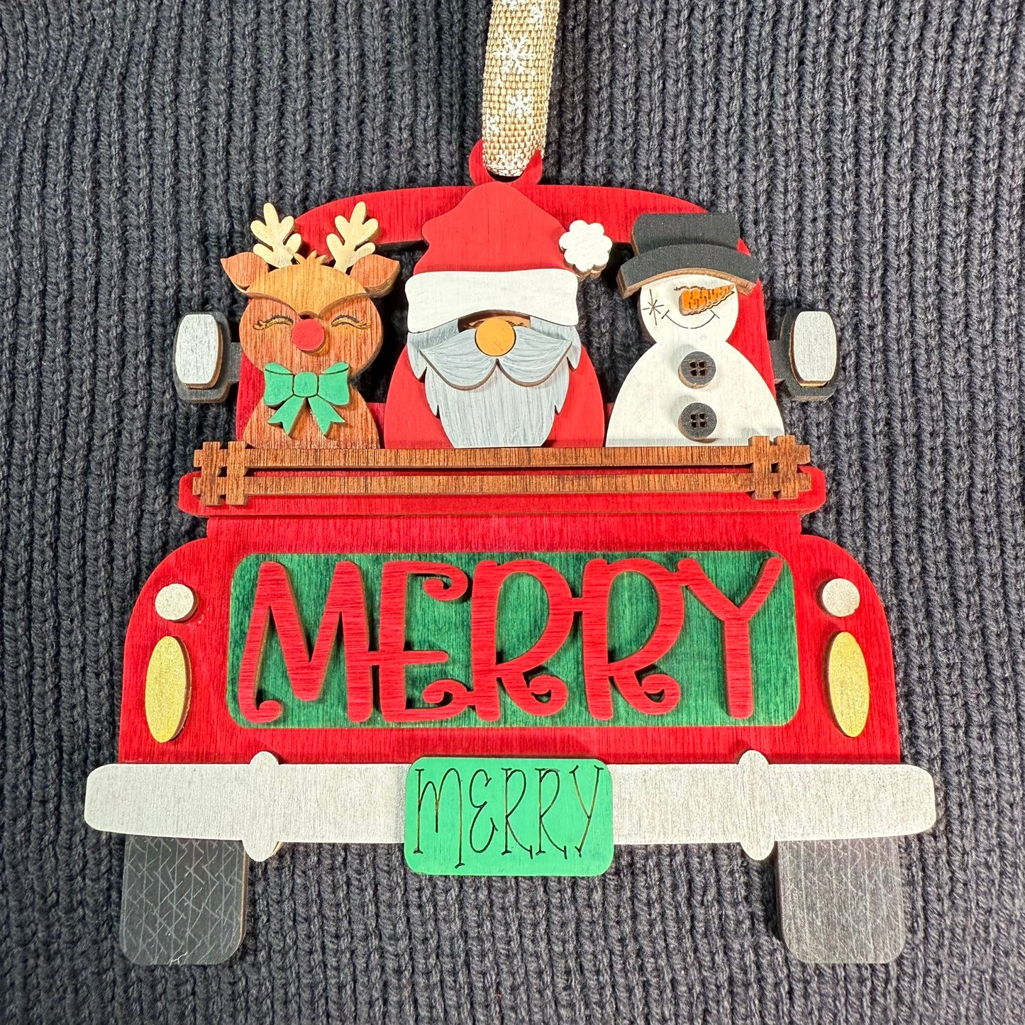 Trio of Friends Layered Wood Ornament