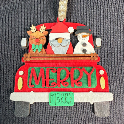 Trio of Friends Layered Wood Ornament