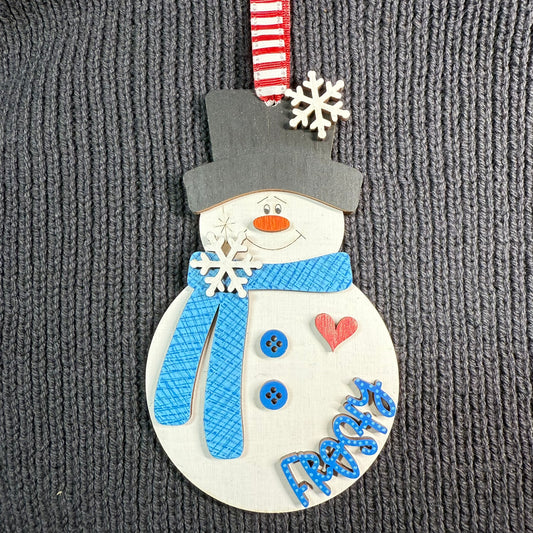 Snowman "Frosty" Layered Wood Ornament