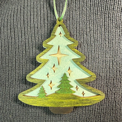 Tree Layered Wood Ornament