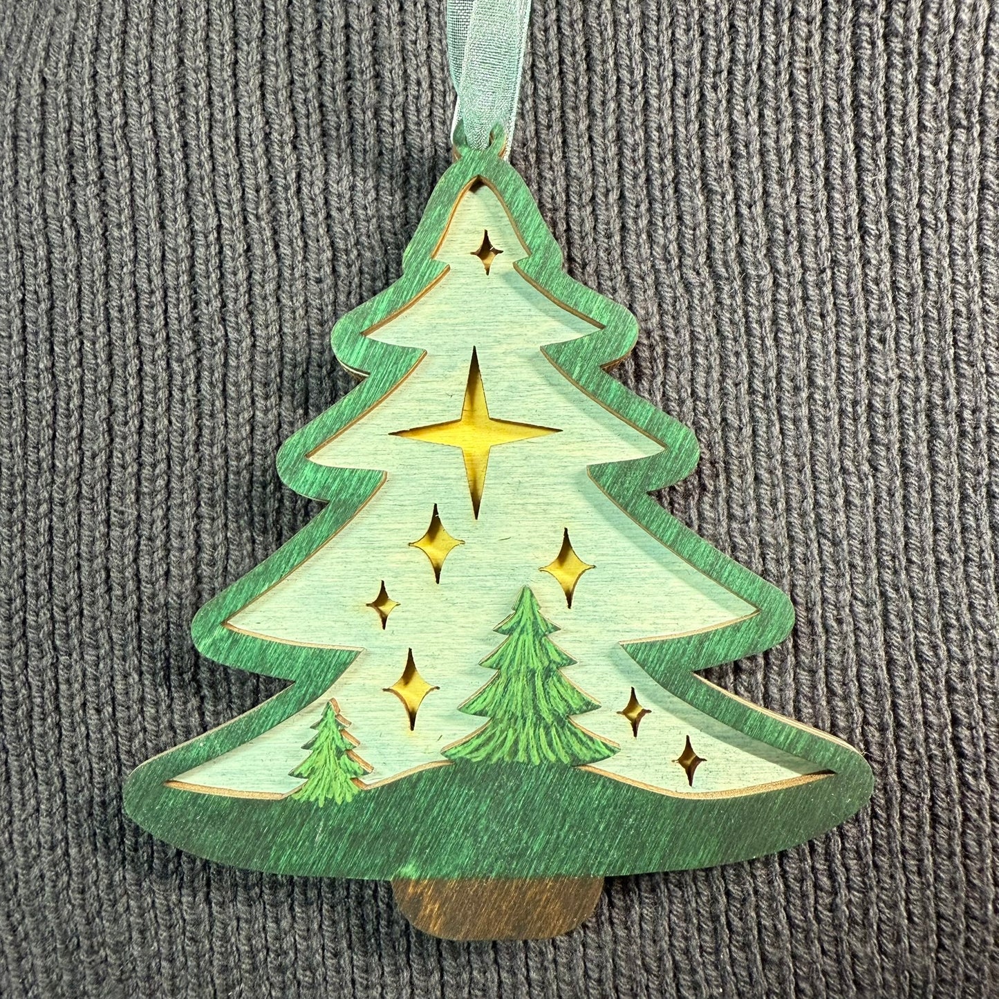 Tree Layered Wood Ornament